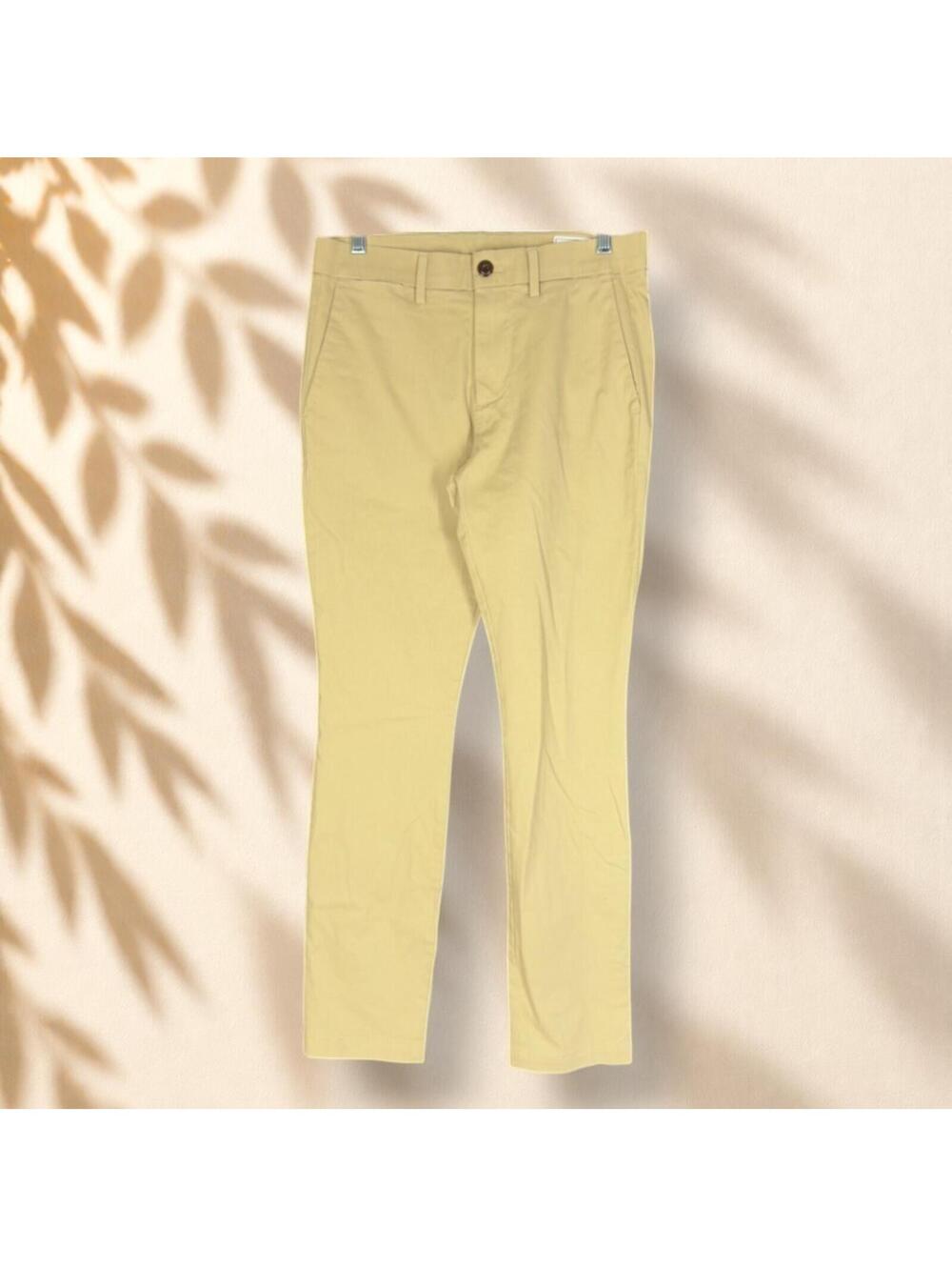 Gap Pants Men 28*30 Beige Mid Rise Skinny Flat Front Chino Stretch Relaxed
